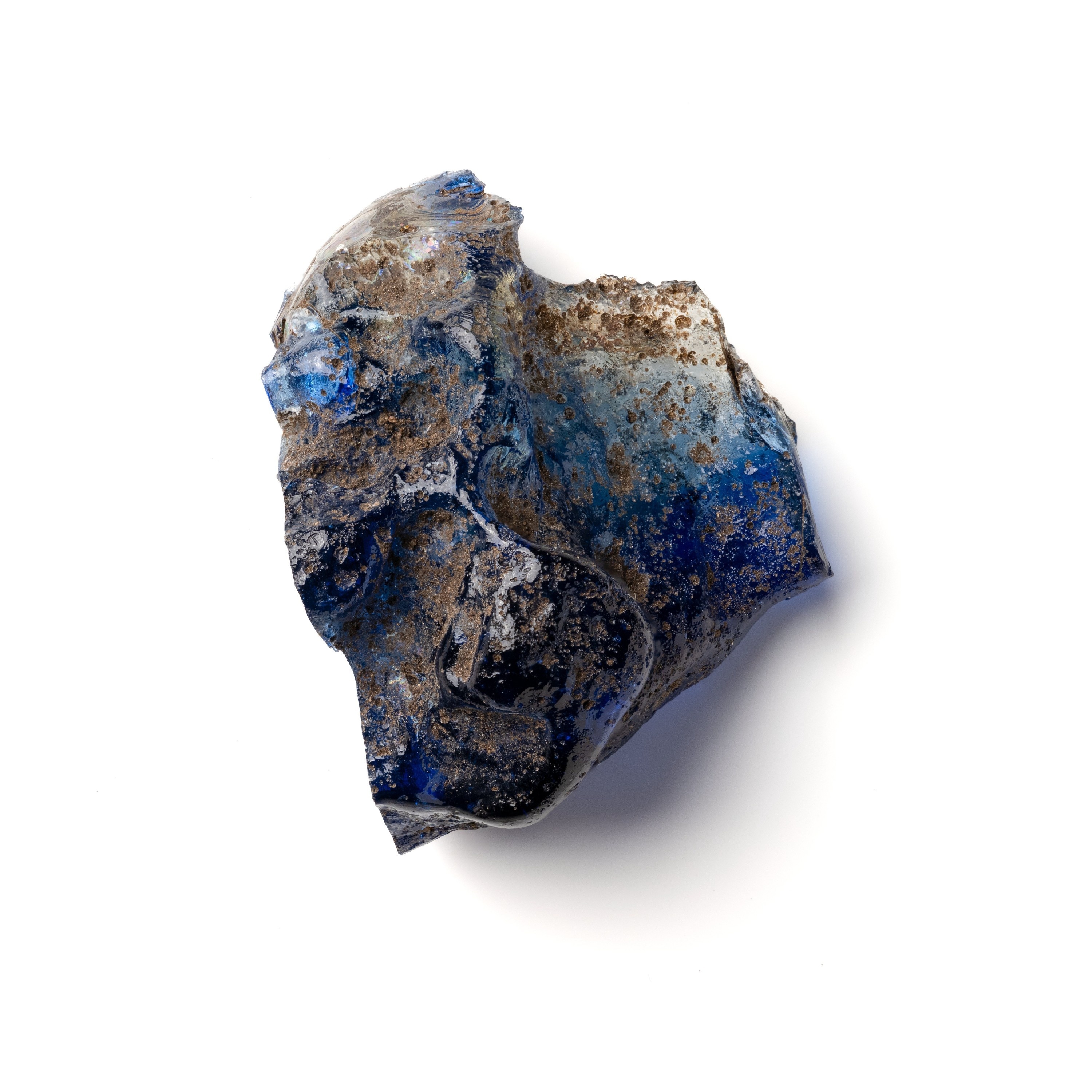 Blue raw glass